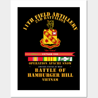 Hamburger Hill - C Btry - 2nd Bn 11th Artillery w VN SVC w PUC  VN Streamer 1969 Posters and Art